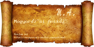 Mogyorósi Anikó névjegykártya